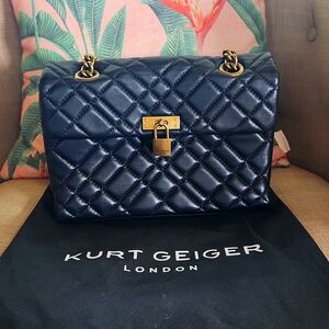 Kurt Geiger London black quilted crossbody